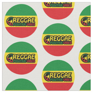 Tecido Reggae Music com vibrações positivas e bandeira de