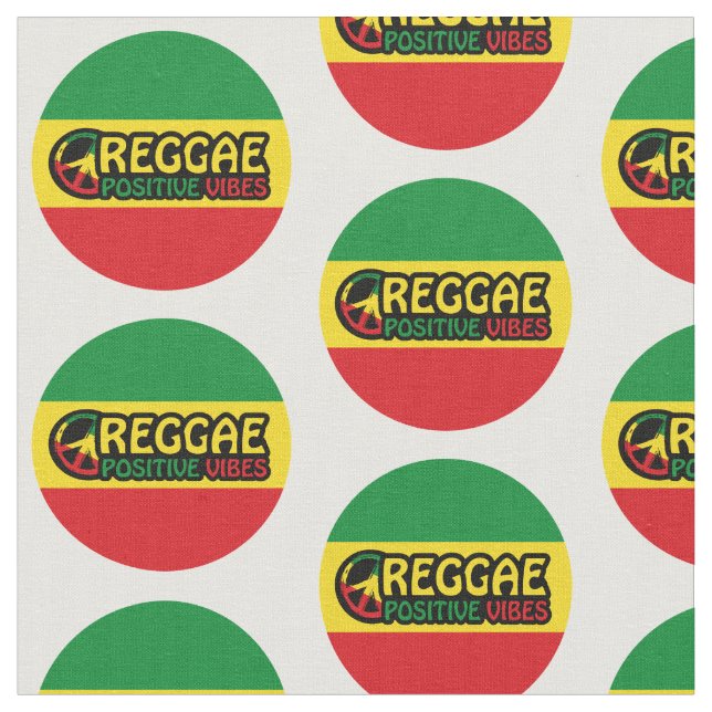 Tecido Reggae Music com vibrações positivas e bandeira de (Detalhe)