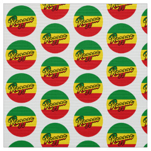 Tecido Reggae Music with reggae flag colors