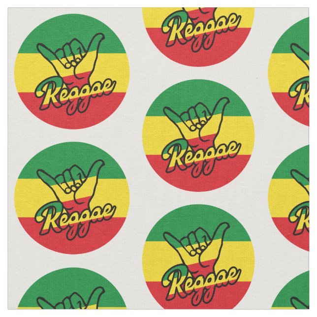 Tecido Reggae Shaka Mãos com cores reggae (Detalhe)
