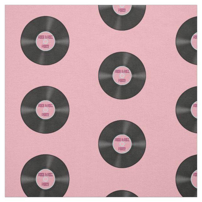 Tecido Registro de vinil LP no padrão rosa (Modelo)