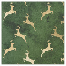 Reindeer de Natal Dourado em Verde