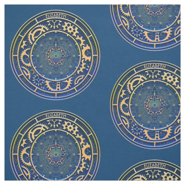 Tecido Relógio de Decodificação de Arte com Rusty Vintage (Modelo)