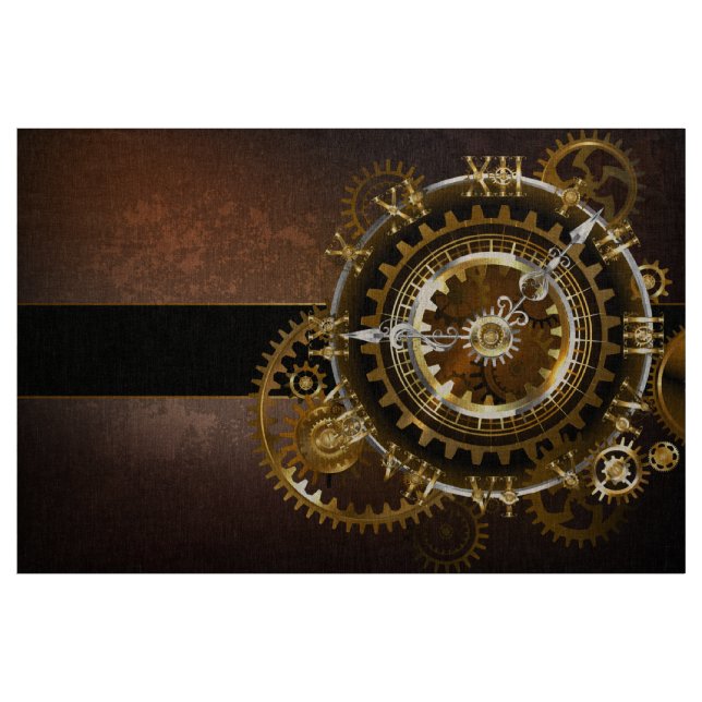 Tecido Relógio steampunk com engrenagens antigas (Jarda)