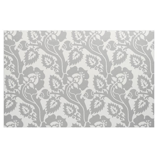Tecido Renascença Oblique Floral, Cinza de Prata (Fat Quarter)
