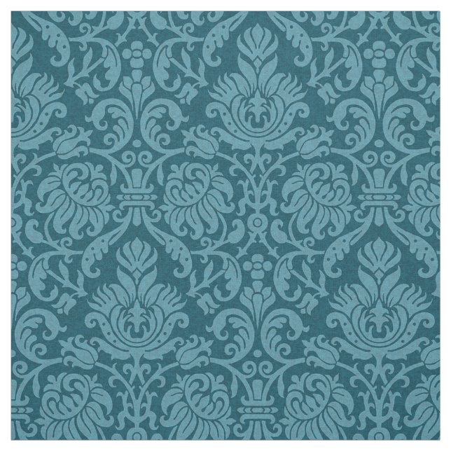 Tecido Renascimento Genoese Damask, Peacock Blue (Modelo)