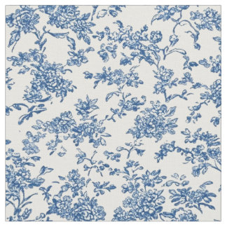 Tecido Repetição de Toile Floral Azul Delicada