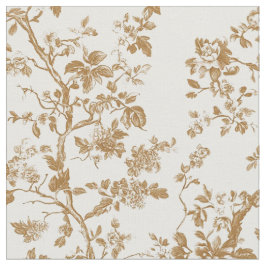 Tecido Repetição de Toile Floral Bege Antigo