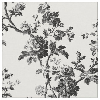 Tecido Repetição de Toile Floral Preto