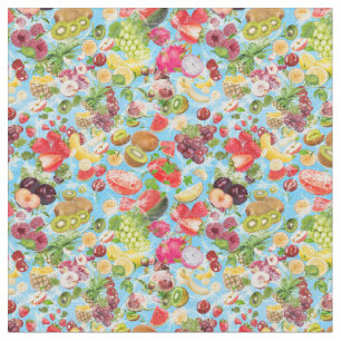 Tecido Repetições de Frutas tropicais de água doce