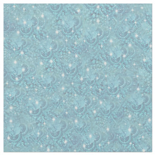Tecido Repetir misturar Padrões Azuis com Sparkles Branco