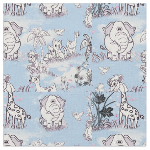 Tecido Reprodução de desenho de linha de coloração Ar