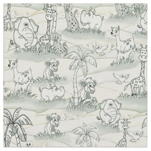 Tecido Reprodução de desenho de linha de coloração Arte p