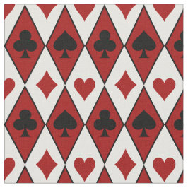 Tecido Reproduzindo conjuntos de cartas em vermelho e bra