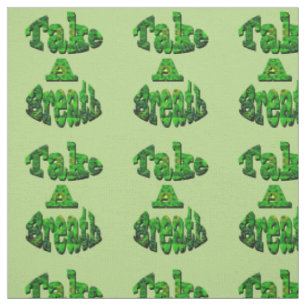 Tecido Respire, Escrito Em Verde,