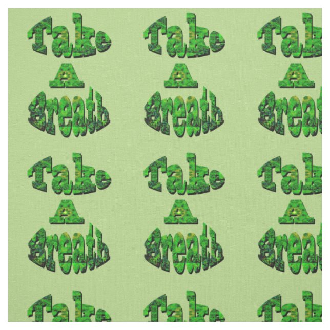 Tecido Respire, Escrito Em Verde, (Modelo)