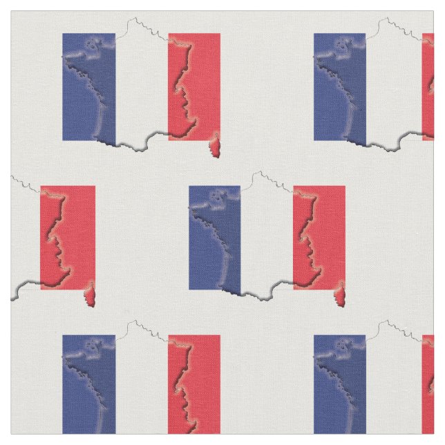 Tecido Resumo do Mapa do Sinalizador FRANCE (Detalhe)