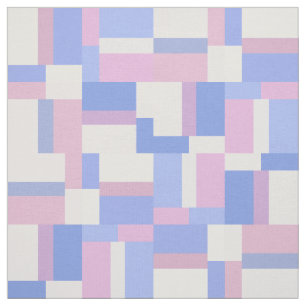 Tecido Retângulos Geométricos de Bloco de Cores - Rosa e 