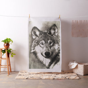 Tecido Retrato de lobo