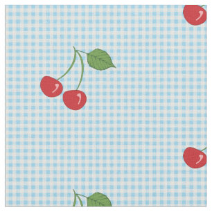 Tecido Retro Cherry Gingham Patterno