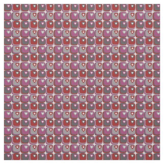 Tecido Retro Hearts (Modelo)