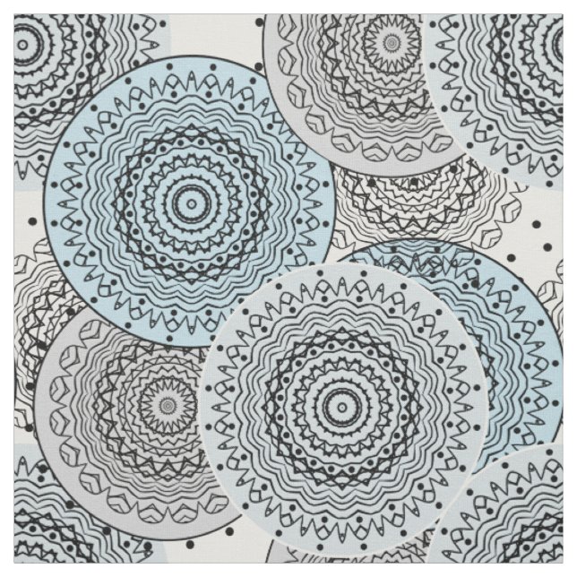 Tecido Retro, padrão retrô, azul e cinza, elegante (Modelo)