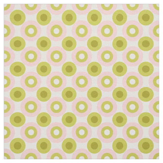 Tecido Retro Pink Green Circles Pattern (Modelo)