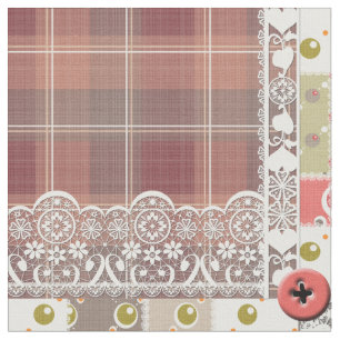 Tecido Retro vintage lace xadrez patchwork verificada boh