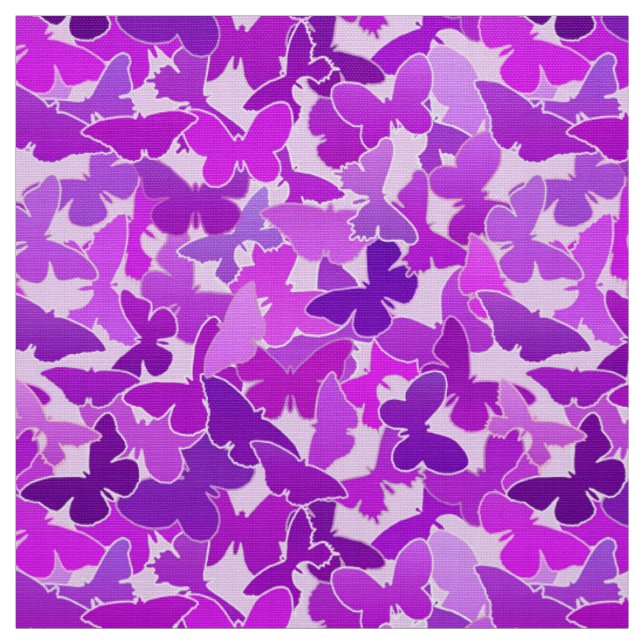 Tecido Revoada de Borboletas, Ametista, Violeta e Orquíde (Modelo)