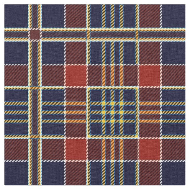 Tecido Rich Blue, Red and Ocre Xadrez (Tartan) (Detalhe)