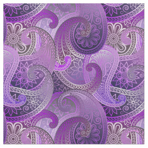 Tecido Rich Purple Paisley Pattern
