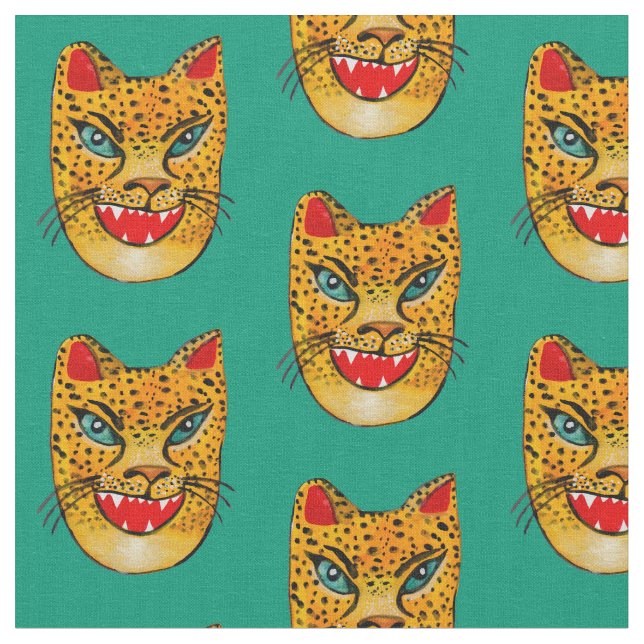 Tecido Rindo Jaguar Watercolor Verde (Detalhe)