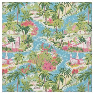 Tecido Rios de Ilhas Tropicais