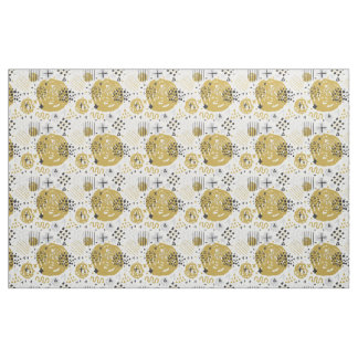 Tecido Riscado Abstrato Dourado Preto Nº02
