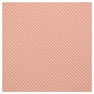 Tecido Riscas diagonais - alaranjado e branco corais