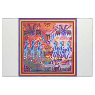 Tecido Ritual de Peyote Huichol do Sudoeste