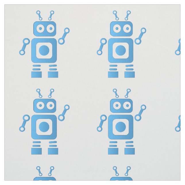 Tecido Robô Retroativo Azul (Modelo)