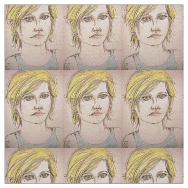 Tecido Rocker Girl com tatuagem (Modelo)