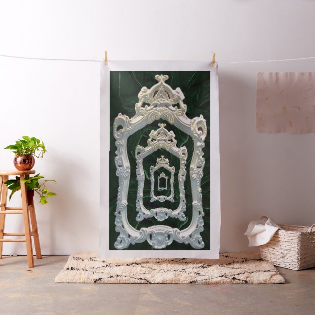 Tecido Rococo Frames | Velvet verde-k | (In Situ)