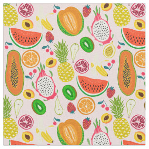 Tecido romã kiwi de fruta de dragão tropical