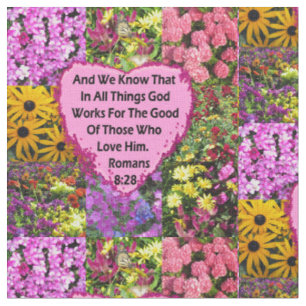 Tecido ROMANOS FLORAIS bonito 8:28 VERSUS DE SCRIPTURE