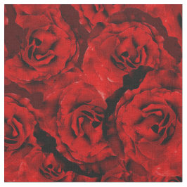 Tecido Romântico de Rosas vermelhas Escuras
