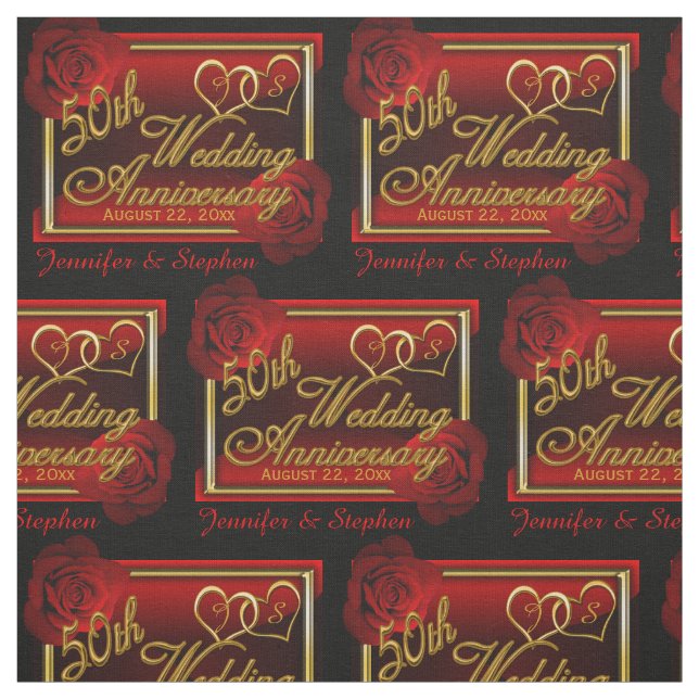 Tecido Rosa 50º aniversário de casamento do Ouro (Modelo)