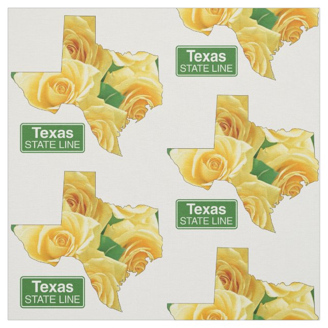 Tecido Rosa amarelo da forma de Texas e sinal da (Modelo)