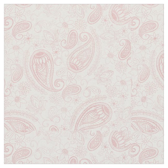 Tecido Rosa Branca Clássica Dourada Glitter Paisley Flora (Detalhe)