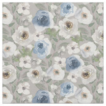 Tecido Rosa branco e azul