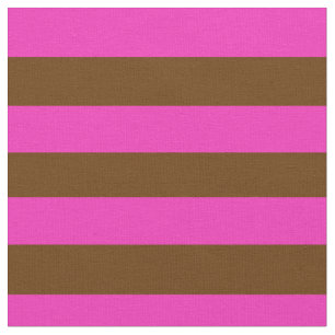 Tecido Rosa brilhante, stipe marrom dos Cocos, listras