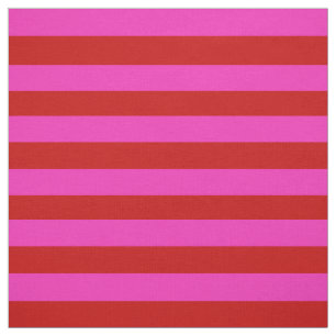 Tecido Rosa brilhante, stipe vermelho brilhante, listras