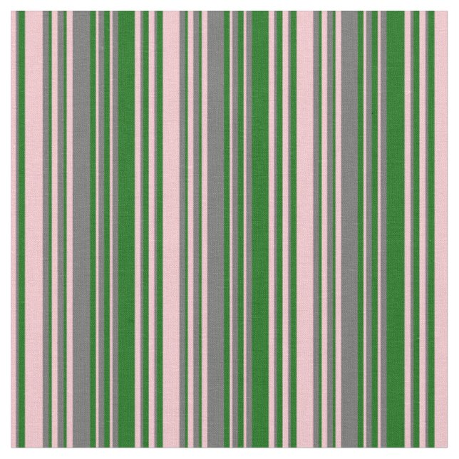 Tecido Rosa, Cinzas Escuras e Faixa Verde Escura (Detalhe)