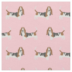 Tecido rosa claro de Caça-Basset